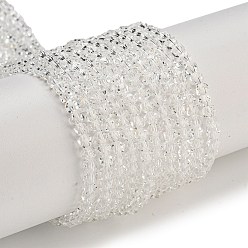 Прозрачный Стеклянные бусины с гальваническим покрытием , гальваническое покрытие, граненые, звезда, прозрачные, 3x4x4 мм, отверстие : 1 мм, около 98 шт / нитка, 12.60'' (32 см)