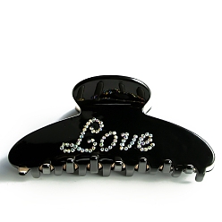 Черный Заколки для волос с когтями из ацетата целлюлозы (смола), аксессуары для волос для женщин и девочек, чёрные, 105x44x49 мм