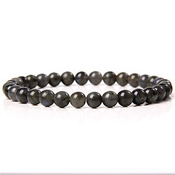 Larvikite Круглый браслет из синтетического ларвикита с бусинами