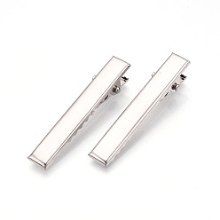 Платина Железные плоские заколки-пеликаны, поделок аксессуары для волос делает, 46x8 мм