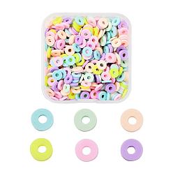 Mixed Color Handmade Polymer Clay Beads Strands, for DIY Jewelry Crafts Supplies, Heishi Beads, Disc/Flat Round, Mixed Color, 6x0.5~1mm, Hole: 1.8mm, 580~640pcs/box