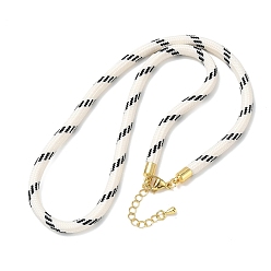 White Ployester Core-Wrapped Round Cord Necklace Making, with Brass Finding, Golden, White, 17.72x0.18 inch(45x0.45cm)