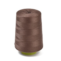 Coconut Brown Polyester Sewing Threads, Round Machine Embroidery Threads, Coconut Brown, 0.2mm, about 3300.00 Yards(3017.52m)/Roll