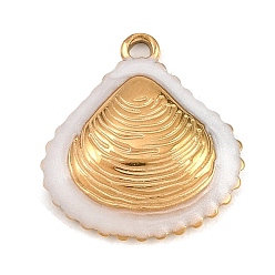 Золотой 304 нержавеющей стальной эмали подвески, подвески в форме ракушек, золотые, 21x20x4.5 мм, отверстие : 1.6 мм