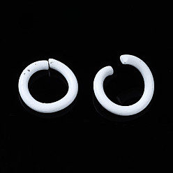 Белый Открытые прыжковые кольца из окрашенного распылением железа, белые, 18 датчик, 10.5x1 мм, внутренний диаметр: 8 мм, Около 3850 шт / 1000 г