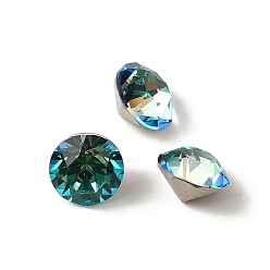Индиколит K 5 кабошоны из стеклянного страза, задние и задние, граненые, алмаз, Indicolite, 8x6 мм