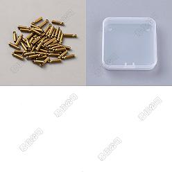 Golden 120Pcs Brass & Silicone Brooch Pin Backs, Locking Pin Keeper Clasps, Column, for Brooch Findings, Golden, 11x2.5mm, Hole: 0.5mm & 1.2mm