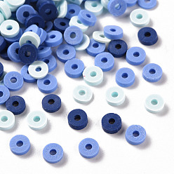 Medium Slate Blue Handmade Polymer Clay Beads, Heishi Beads, for DIY Jewelry Crafts Supplies, Disc/Flat Round, Medium Turquoise, 4.5x1.5mm, Hole: 1.5mm, about 41000pcs/1000g