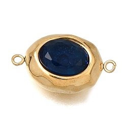 Azul Medio 304 enlaces de acero inoxidable, revestimiento de iones (ip), oval, dorado, revestimiento de iones (ip), larga duración plateado, azul medio, 17x10x6 mm, agujero: 1 mm