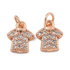 Розовое Золото Покрытие стойки латунь микропаве прозрачные кубические циркониевые подвески, без свинца и без кадмия, долговечный, одежда, розовое золото , 9.5x8x2 мм, отверстие : 3 мм