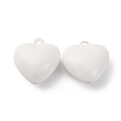 Белый Латунь эмаль подвески, сердце, стойки покрытие, долговечный, без кадмия и без свинца, белые, 21.5x20.5x10.5 мм, отверстие : 1.5 мм
