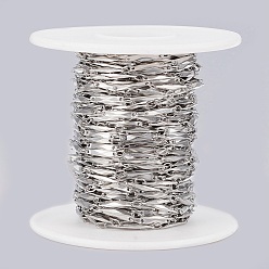 Stainless Steel Color 304 Stainless Steel link Chains, with Spool, Soldered, Stainless Steel Color, 11x2x1.5mm, about 32.8 Feet(10m)/roll