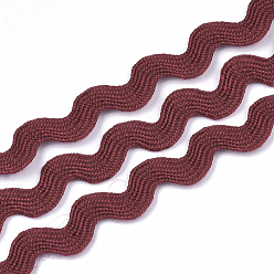 Brown Polypropylene Fiber Ribbons, Wave Shape, Brown, 7~8mm, 15yard/bundle, 6bundles/bag