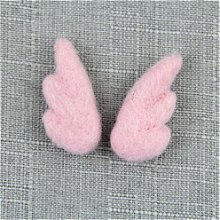 Pink Wing Handmade Wool Felt Ornament Accessories, for DIY Children Hair Tie Christmas Tree, Pink, 52x25mm