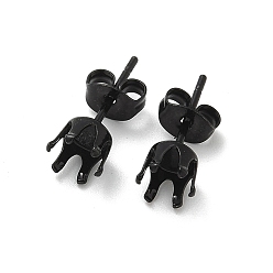 Черный 316 серьги-гвоздики из хирургической нержавеющей стали, чёрные, 5x16 мм