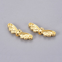 Golden Tibetan Style Alloy Beads, Lead Free & Cadmium Free, Golden Color, Butterfly, 22x7mm, Hole: 1mm