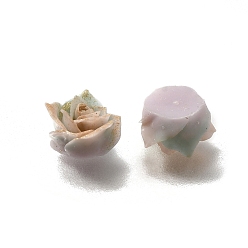 Светло-коричневый Кабошоны из светящейся непрозрачной смолы, цветок, три тона, светится в темноте, с золотой порошок блеск, загар, 7x8x5 мм