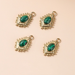 Малахит Подвески из сплава синтетического малахита, воздушные змеи прелести, 16x11x4 мм