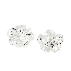 Посеребрённый Шапочки и конусы для бусин, латунные, цветок, 925 серебро покрытием, 17.5x18x3.5 мм, отверстие : 1.8 мм