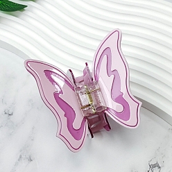 Violet Butterfly PVC Claw Hair Clips, Hair Accessories for Women Girls, Violet, 45x54mm