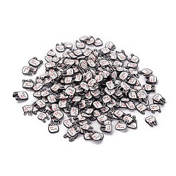 Black Handmade Polymer Clay Cabochons, Polymer Clay Slices for Resin Crafts & DIY Projects, Rabbit, Black, 5.5~6x5~6x0.5mm, about 50000pcs/1000g