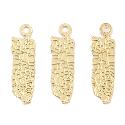 Настоящее золото 18K Латунные подвески, самородки прелести, стойки покрытие, долговечный, без кадмия и без свинца, реальный 18 k позолоченный, 12x3.5x0.5 мм, отверстие : 0.9 мм