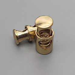Golden Alloy Upgraded Cord Locks Clip Ends, Single Hole Drawstring Stopper Fastener Buttons, Golden, 1cm, Hole: 5mm