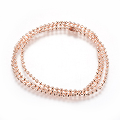 Rose Gold Stainless Steel Ball Chain Necklace Making, Rose Gold, 24.4 inch(62cm), 2.5mm