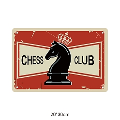  Вывеска из белой жести, горизонтальный, для украшения стен дома, прямоугольные, шахматный узор, 200x300x2.2 мм