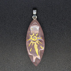 Розовый Кварц Природного розового кварца подвески, лошадиный глаз , 43x16x9 мм