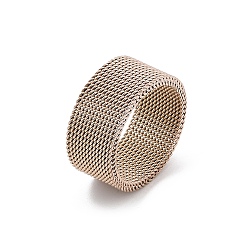 Розовое Золото 201 палец кольца из нержавеющей стали, широкое кольцо для унисекс, ионное покрытие (ip), розовое золото , 10 мм, размер США 8 1/2 (18.5 мм)