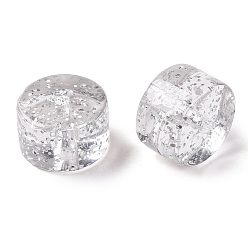 Серебро Непрозрачная акриловая разделительные бусинки, колонка, серебряные, 8x12 мм, отверстие : 2.5 мм