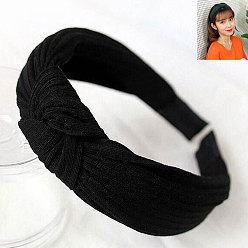 110509230 Knitted Solid Color Fabric Cross Knot Headband for Women - Hair Accessories 0509