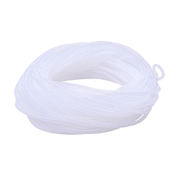 Blanc Tube en maille pandahall elite, corde du filet de fil en plastique, blanc, 4 mm, environ 50 yards / paquet (150 pieds / paquet)