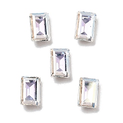Кристалл K 9 кабошоны из стеклянного страза, задние и задние, прямоугольные, кристалл, 6x4x2.5 мм