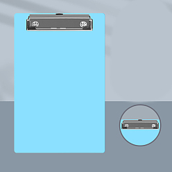 Deep Sky Blue Plastic A5 Clipboards, with Metal Clips, for Office, Hospital, Rectangle, Deep Sky Blue, 235x155mm