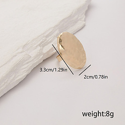 Oval Преувеличенные кольца из цинкового сплава для женщин, золотые, овальные, 33x20 мм