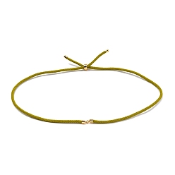 Желто-Зеленый Нейлон шнуры ожерелье решений, с фурнитурой позолоченной латунной, долговечный, желто-зеленый, 22~22.8 дюйм (56~58 см), отверстие : 1.7 мм