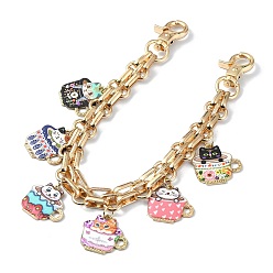 Colorful Enamel Cat Bag Chains Strap, Light Gold Tone Alloy Purse Chains, for Bag Replacement Accessories, Colorful, 25.9cm