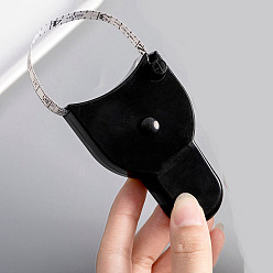 Black PVC Retractable Body Measuring Tape, with ABS Handle, for Tailor, Sewing, Handcrafts, Clothes, Black, 9x3cm