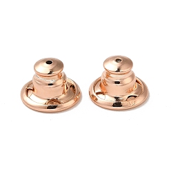 Rose Gold Rack Plating Brass Ear Nuts, Bullet Ear Nuts, Long-Lasting Plated, Rose Gold, 10x7mm, Hole: 0.7mm