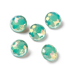 Pacific Opal Light AB Style Eletroplated K9 Glass Rhinestone Cabochons, Pointed Back & Back Plated, Diamond, Pacific Opal, 8x4.5mm