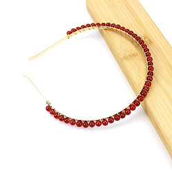 Красный Камень Сплав волос, с красной яшмой, резинки для волос для женщин девочек, 130x50 мм