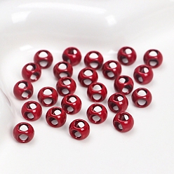 FireBrick 4-Hole Baking Painted Alloy Beads, Cube, FireBrick, 7x5mm, Hole: 3.5mm, 10pcs/bag