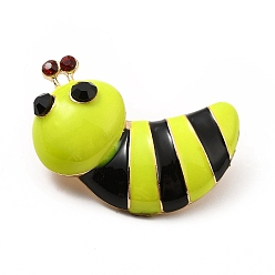 Green Yellow Bees Enamel Pin, Light Gold Alloy Badge for Backpack Clothes, Cadmium Free & Lead Free, Green Yellow, 37.5x36x9.5mm, Pin: 0.8mm
