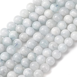 Aigue-marine Aigue-marine naturelle brins de perles, classe ab, ronde, 8mm, Trou: 1mm, Environ 46 pcs/chapelet, 14.96'' (38 cm)