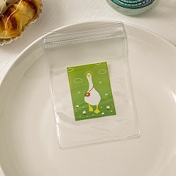 Утка Прозрачные прямоугольные пластиковые пакеты с застежкой-молнией для ювелирных изделий, многоразовые упаковочные пакеты, верхнего уплотнения, антиокислительные самозапечатывающиеся пакеты, утка, 12x8 см