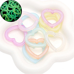 Анахата чакра Светящиеся прозрачные акриловые бусины, с блеском порошок, светится в темноте, анахата, 41x38 мм, о 8 шт / комплект