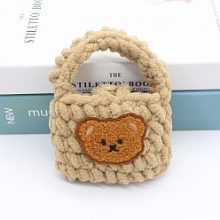Moccasin DIY Headset Bag Display Doll Decoration Crochet Kit, Including Wool Thread, Crochet Hook Needle, Patches, Moccasin, 9x8cm