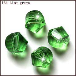 Vert Clair Imitations de perles de cristal autrichien, grade de aaa, facette, polygone, vert clair, 6mm, Trou: 0.7~0.9mm